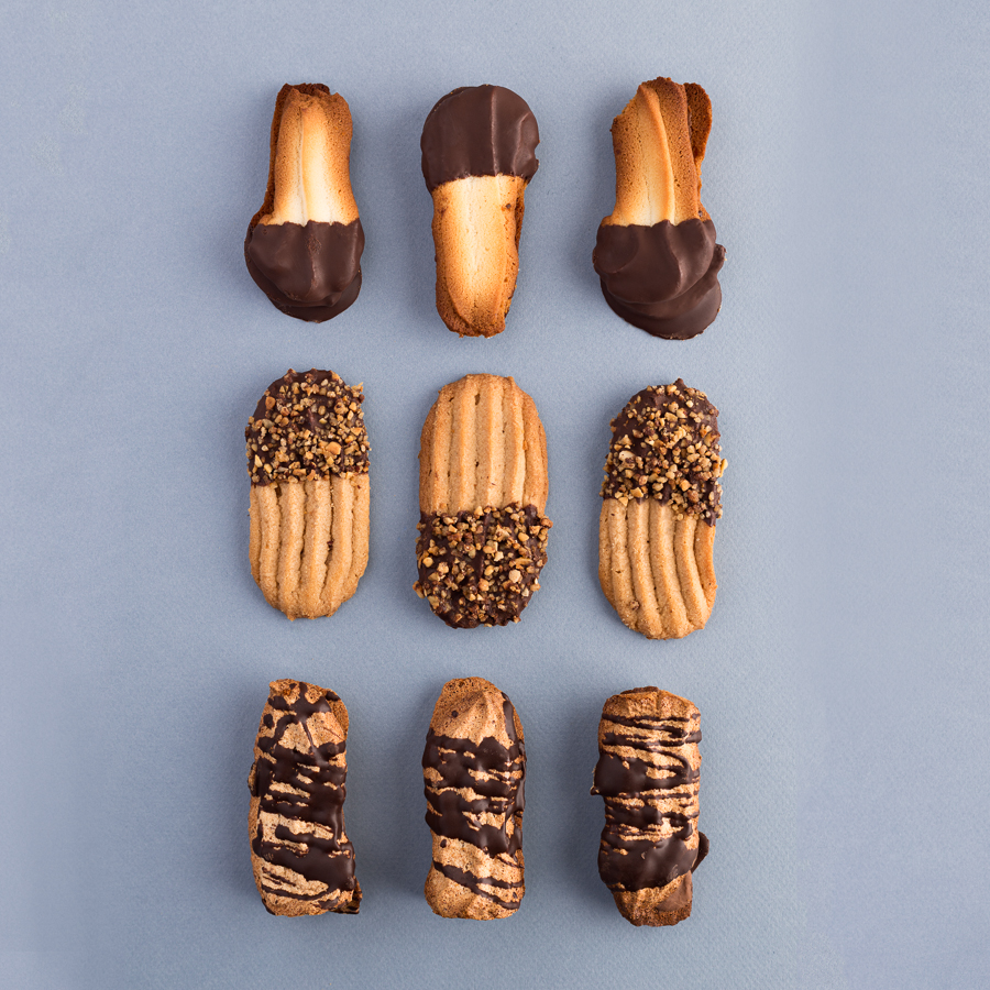 Photo of chocolate dipped cookies